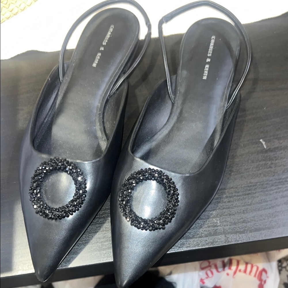 Charles & Keith Black Slingback Women's Shoes